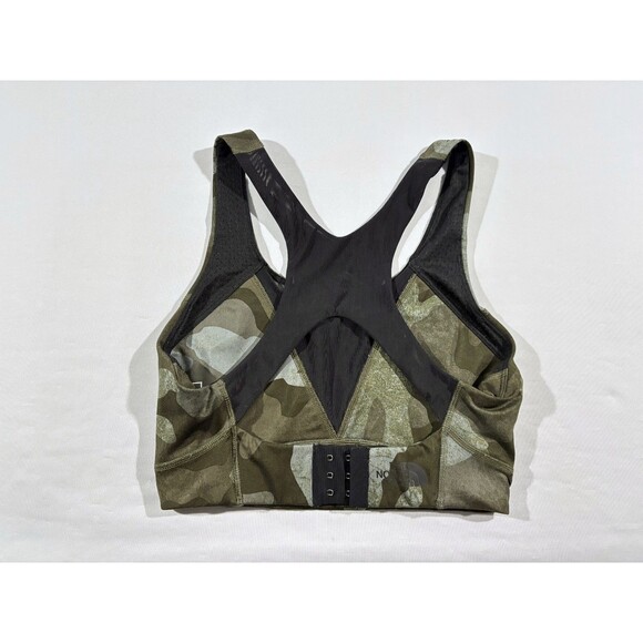 The North Face Womens Camo Green Stow N Go Sport Bra Stretch Poly Top Sz S - Picture 5 of 10